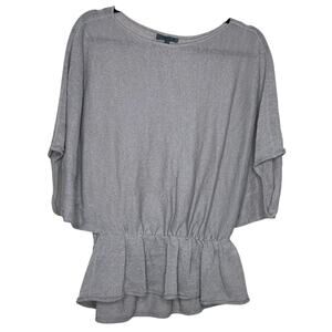 OSKA 100% Linen Knit Peplum Blouse Top Dolman Sleeves Size 2